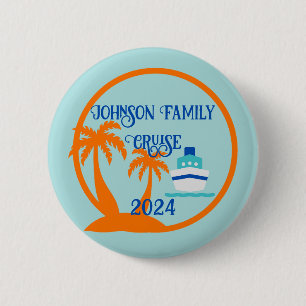Tropical Cruise Vacation 6 Cm Round Badge
