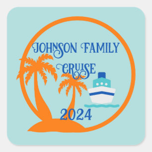 Tropical Cruise Vacation Square Sticker