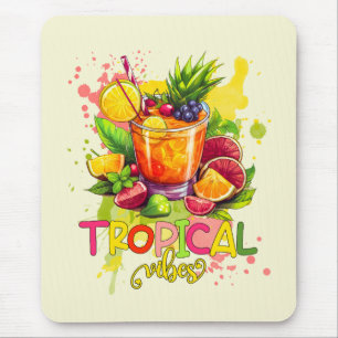Tropical Cubes - Summer Vibes Watercolor Fruits Mouse Mat