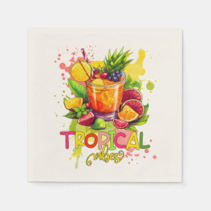Tropical Cubes - Summer Vibes Watercolor Fruits Napkin