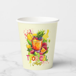 Tropical Cubes - Summer Vibes Watercolor Fruits Paper Cups