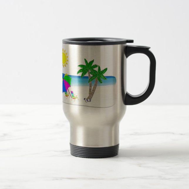 Tropical Cups Beach Themed Coffee Mugs Spill Proof (Right)