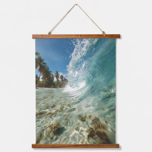 Tropical Curl Wave Aqua Ocean Tapestry