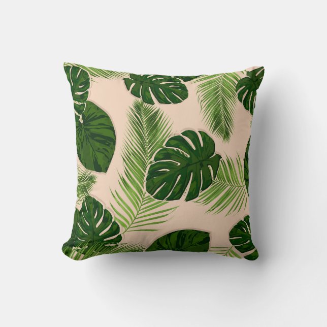 Tropical cushion with decoration. (Front)