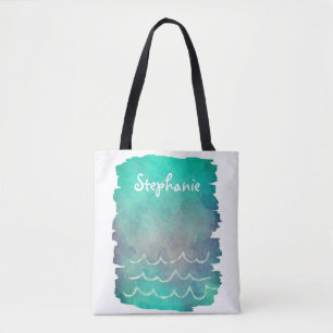 tropical custom personalised tote bag ocean design