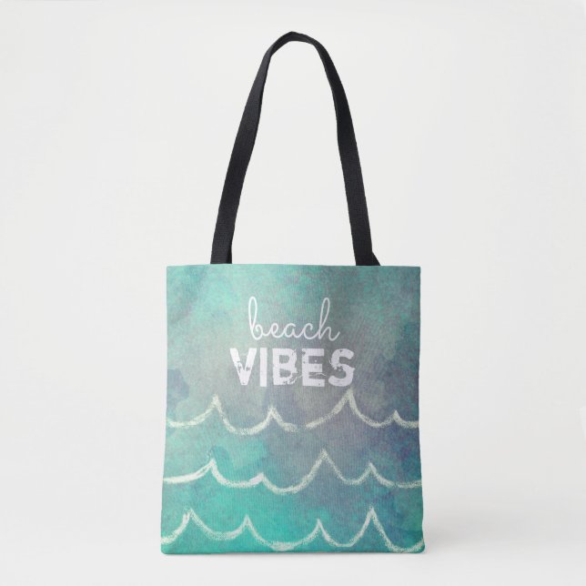 tropical custom personalised tote bag ocean design (Front)