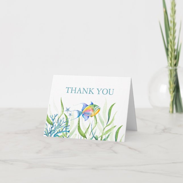 Tropical Custom Thank You Cards Personalised (Front)