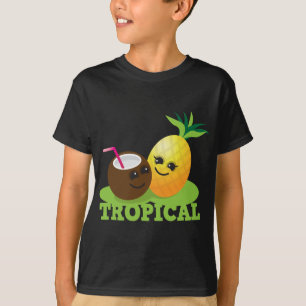 TROPICAL cute Kawaii Coconut and pineapple T-Shirt