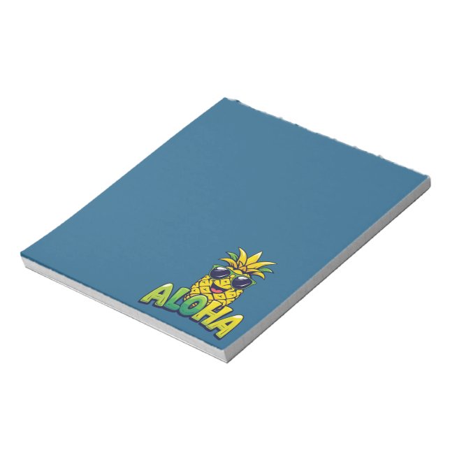 Tropical Cute Pineapple Aloha Notepad (Rotated)