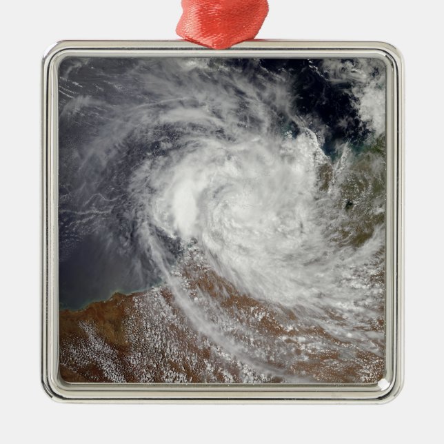 Tropical Cyclone Billy over Australia Metal Tree Decoration (Front)