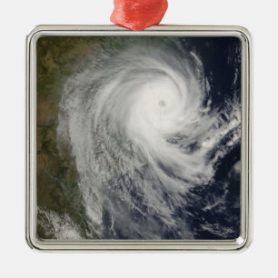 Tropical Cyclone Favio over Mozambique Metal Tree Decoration