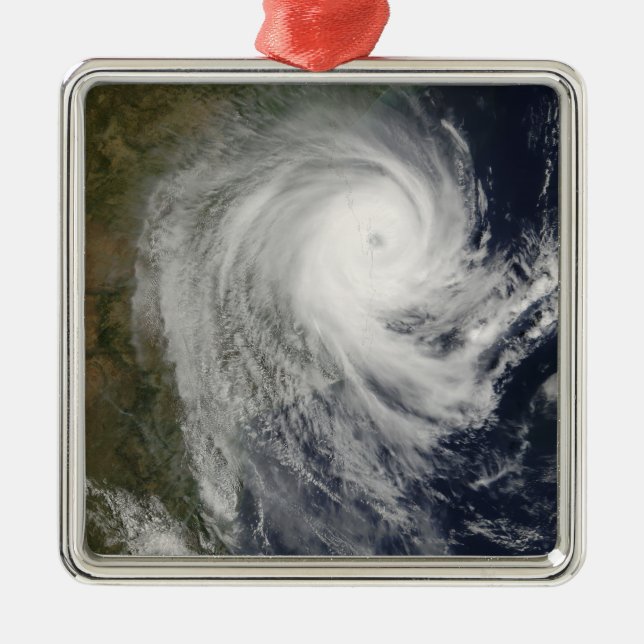 Tropical Cyclone Favio over Mozambique Metal Tree Decoration (Front)