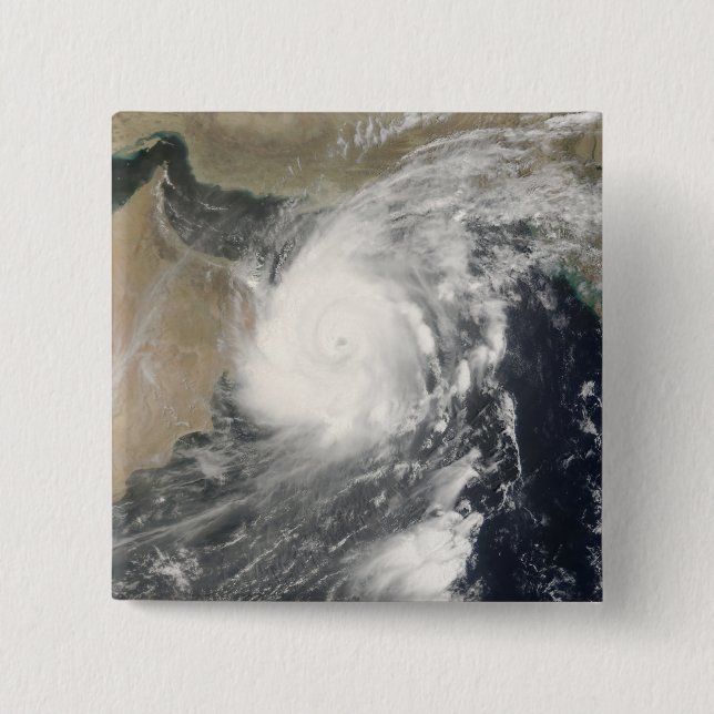 Tropical Cyclone Gonu in the Arabian Sea 15 Cm Square Badge (Front)
