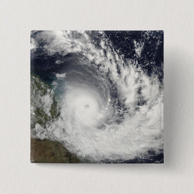 Tropical Cyclone Hamish over Australia 15 Cm Square Badge (Front)