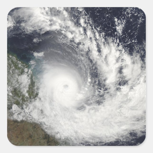 Tropical Cyclone Hamish over Australia Square Sticker (Front)