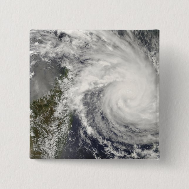 Tropical Cyclone Ivan approaching Madagascar 15 Cm Square Badge (Front)