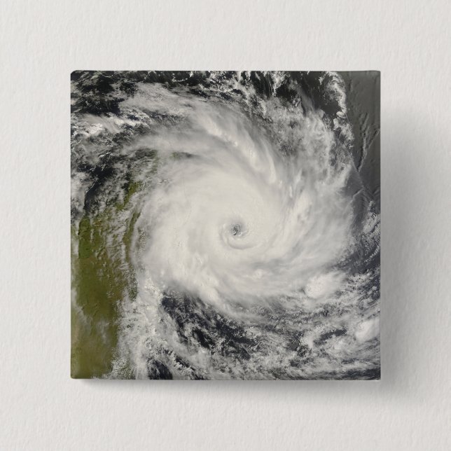 Tropical Cyclone Ivan over Madagascar 15 Cm Square Badge (Front)