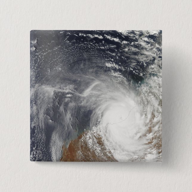 Tropical Cyclone Laurence over Western Australi 15 Cm Square Badge (Front)