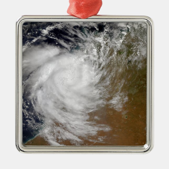 Tropical Cyclone Magda coming ashore in Austral Metal Tree Decoration (Front)