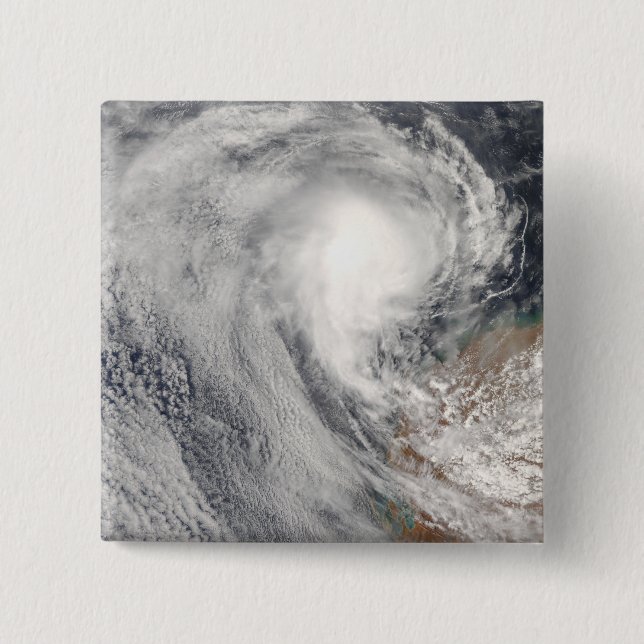 Tropical Cyclone Melanie off Australia 15 Cm Square Badge (Front)