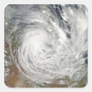 Tropical Cyclone Yasi over Australia 2 Square Sticker