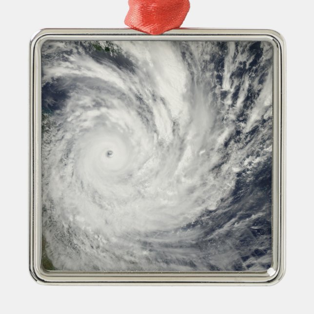 Tropical Cyclone Yasi over Australia Metal Tree Decoration (Front)