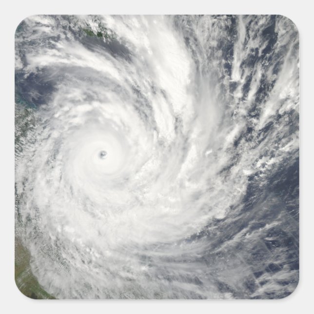 Tropical Cyclone Yasi over Australia Square Sticker (Front)