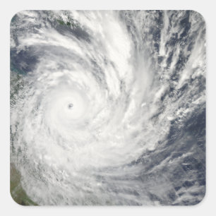 Tropical Cyclone Yasi over Australia Square Sticker