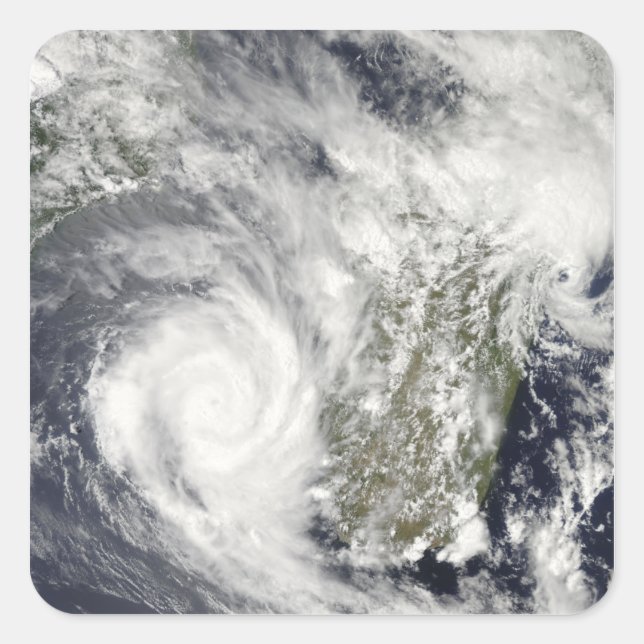 Tropical Cyclones Eric and Fanele 2 Square Sticker (Front)