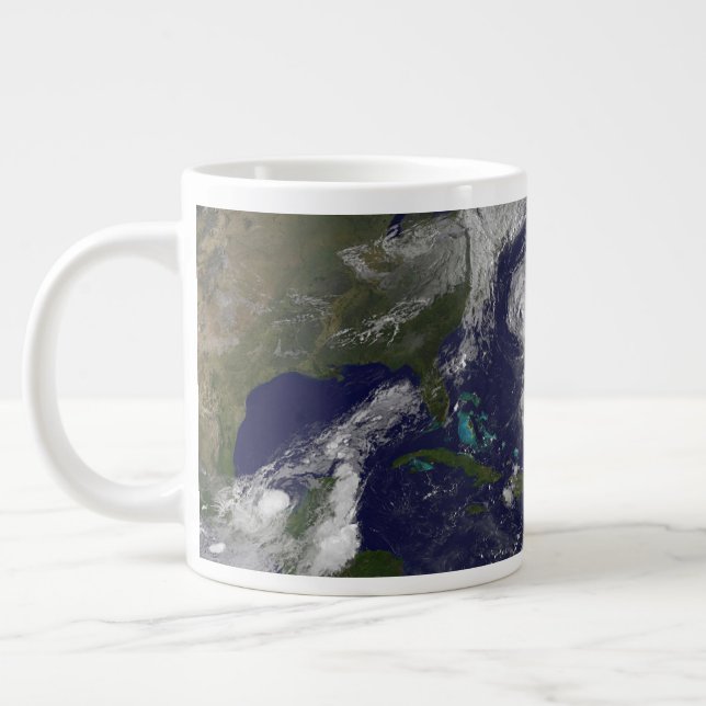 Tropical Cyclones Katia, Lee, Maria And Nate. Large Coffee Mug (Left)