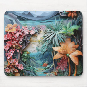 Tropical £d style collage mouse mat