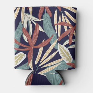 Tropical Dark: Creative Plant Print Can Cooler