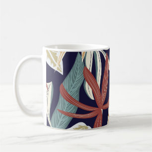 Tropical Dark: Creative Plant Print Coffee Mug