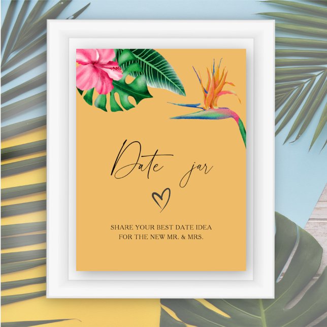 Tropical - date night ideas. Date jar bridal game Poster (Creator Uploaded)