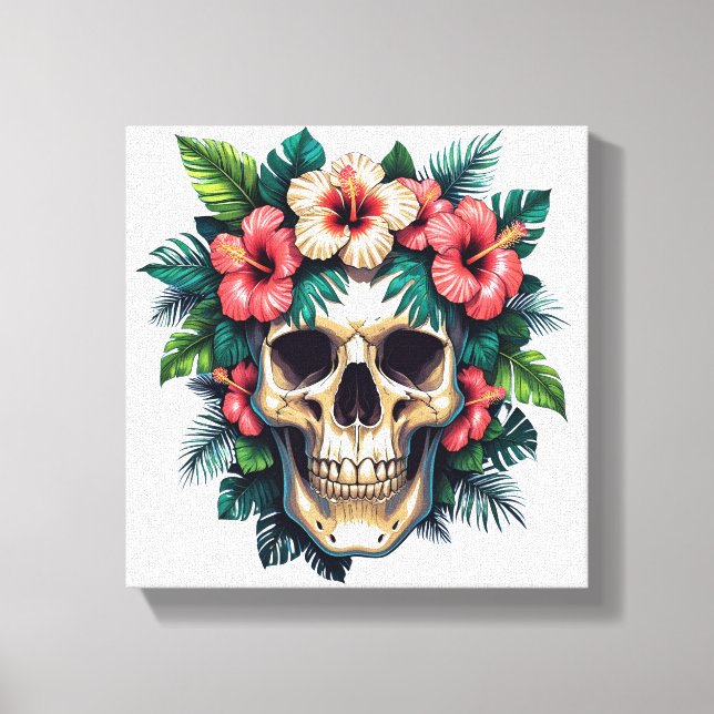 Tropical Decay: Bloom & Bone Canvas Print (Front)