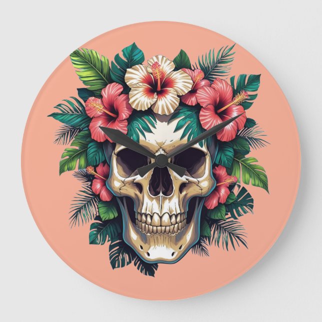 Tropical Decay: Bloom & Bone Large Clock (Front)