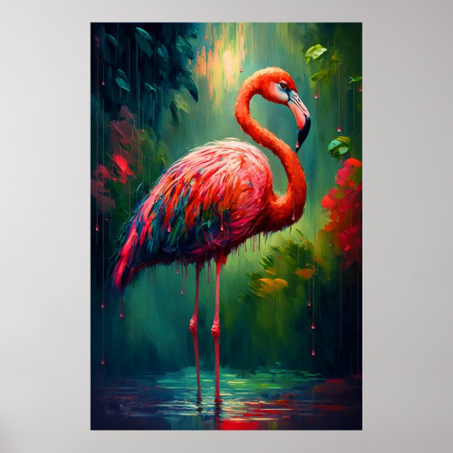 Tropical Depression - Flamingo Poster Print (Front)