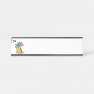 Tropical Destination Desk Name Plate