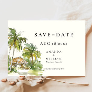 Tropical Destination Elegant Wedding Save The Date