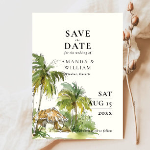 Tropical Destination Elegant Wedding Save The Date