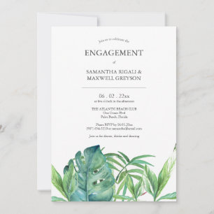 Tropical Destination Engagement Party Invitations