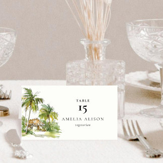 Tropical Destination Folded Table Place Card
