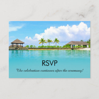 Tropical Destination Resort Beach Wedding RSVP Invitation
