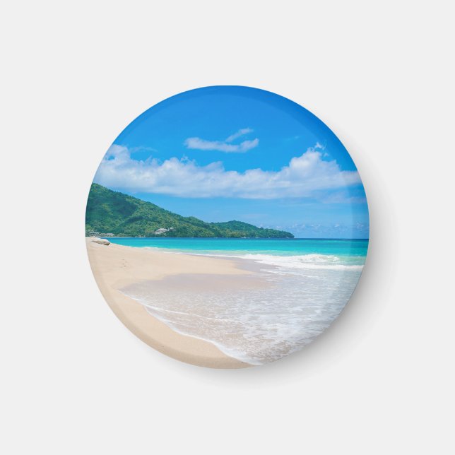 Tropical Destination Scenic Beach Photo Magnet (Front)
