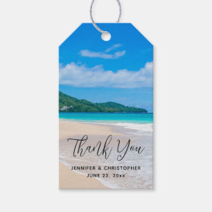 Tropical Destination Scenic Beach Wedding Gift Tags
