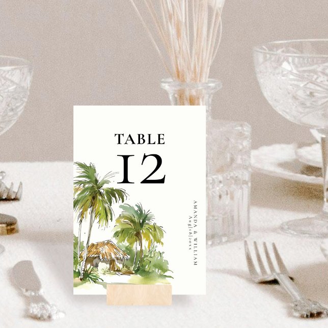 Tropical Destination Table Number card (Creator Uploaded)