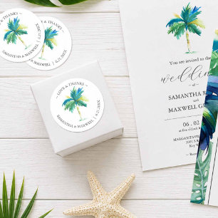 Tropical Destination Wedding Favour Stickers