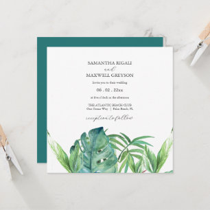 Tropical Destination Wedding Invitations Palm