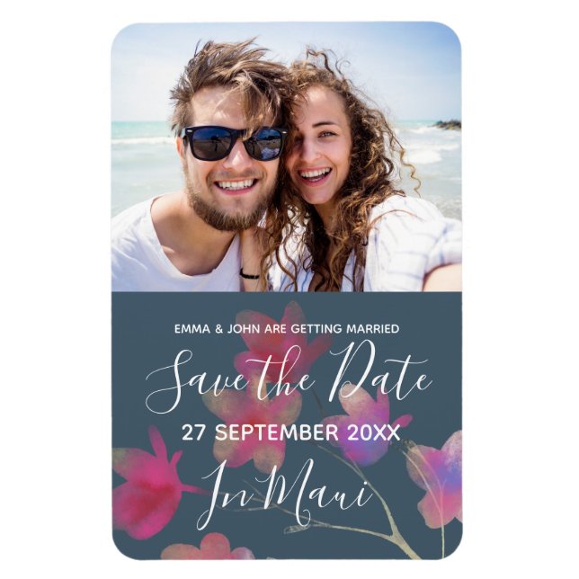 Tropical Destination Wedding Magnet (Vertical)