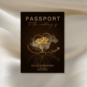 Tropical Destination Wedding Passport QR Code Inv Invitation